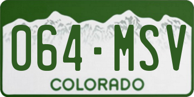 CO license plate 064MSV
