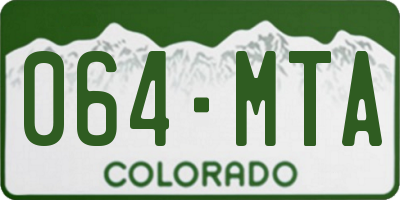 CO license plate 064MTA