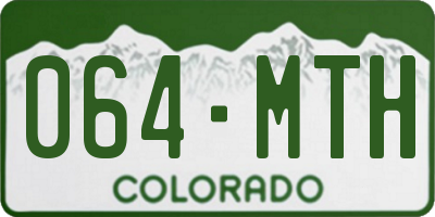CO license plate 064MTH