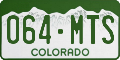 CO license plate 064MTS