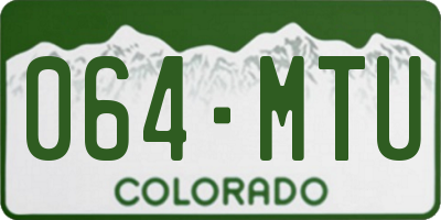 CO license plate 064MTU