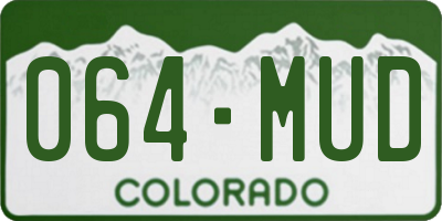 CO license plate 064MUD