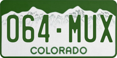 CO license plate 064MUX