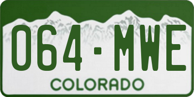 CO license plate 064MWE