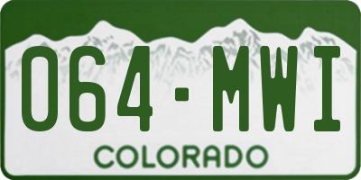 CO license plate 064MWI