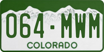 CO license plate 064MWM