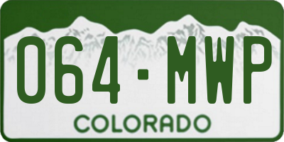 CO license plate 064MWP