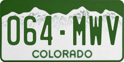 CO license plate 064MWV