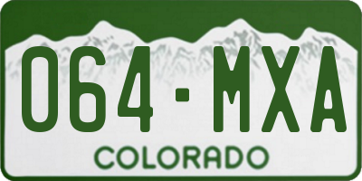CO license plate 064MXA