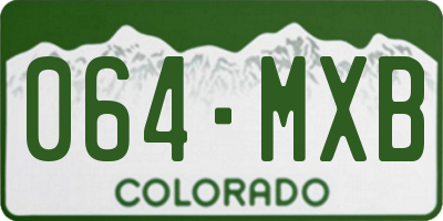 CO license plate 064MXB