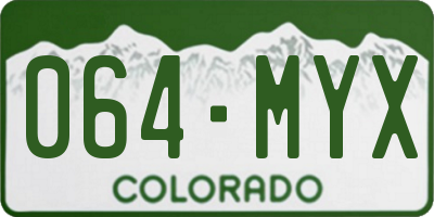 CO license plate 064MYX