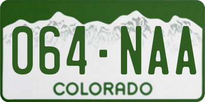 CO license plate 064NAA