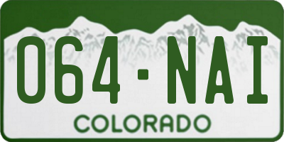 CO license plate 064NAI