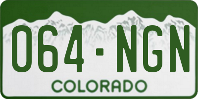 CO license plate 064NGN