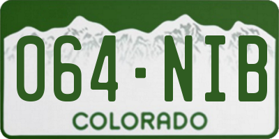 CO license plate 064NIB