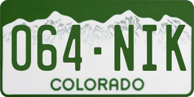 CO license plate 064NIK
