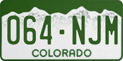 CO license plate 064NJM