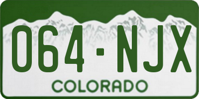 CO license plate 064NJX