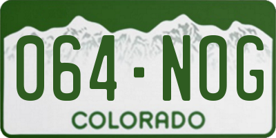 CO license plate 064NOG
