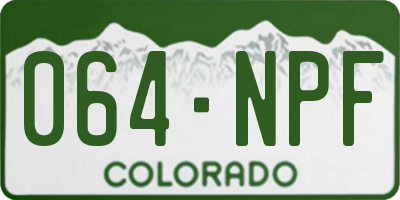 CO license plate 064NPF
