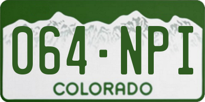 CO license plate 064NPI