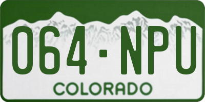 CO license plate 064NPU
