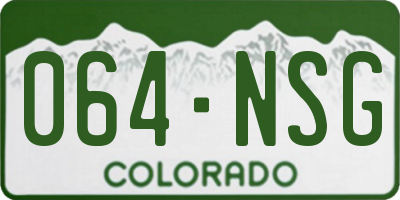 CO license plate 064NSG