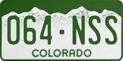CO license plate 064NSS
