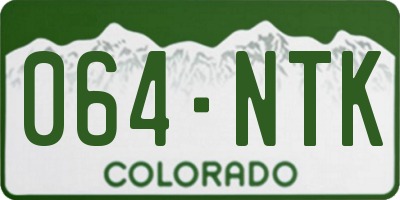 CO license plate 064NTK