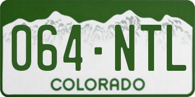 CO license plate 064NTL