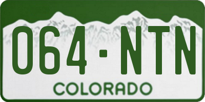 CO license plate 064NTN