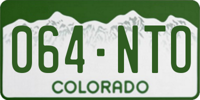 CO license plate 064NTO