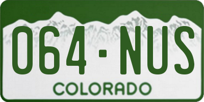 CO license plate 064NUS