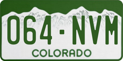 CO license plate 064NVM