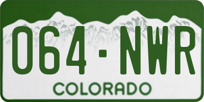 CO license plate 064NWR