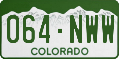 CO license plate 064NWW