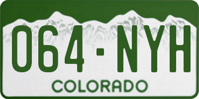 CO license plate 064NYH