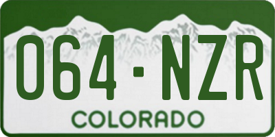 CO license plate 064NZR