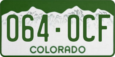 CO license plate 064OCF