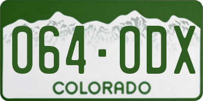 CO license plate 064ODX
