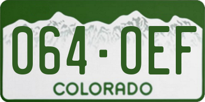 CO license plate 064OEF