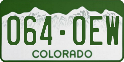 CO license plate 064OEW
