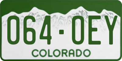 CO license plate 064OEY