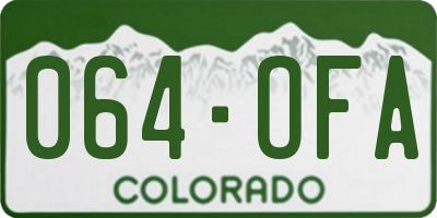 CO license plate 064OFA