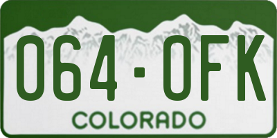 CO license plate 064OFK