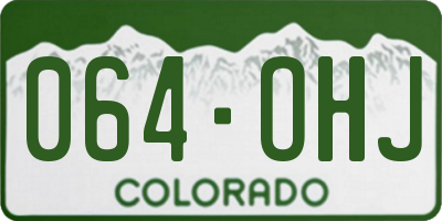 CO license plate 064OHJ