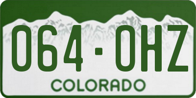 CO license plate 064OHZ
