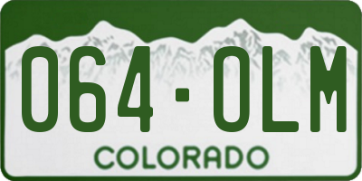 CO license plate 064OLM
