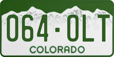 CO license plate 064OLT