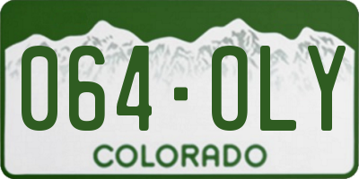 CO license plate 064OLY